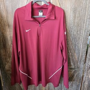 Nike Dri Fit Jacket Men's Size XL 46/48 Maroon 1/4 Zip Long Sleeve MSHSL Stretch